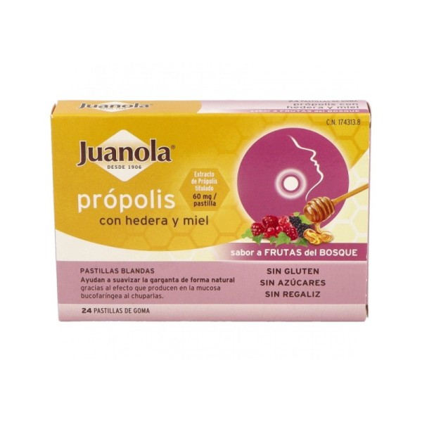 Juanola Própolis Hiedra Pastillas Frutas del Bosque 24us