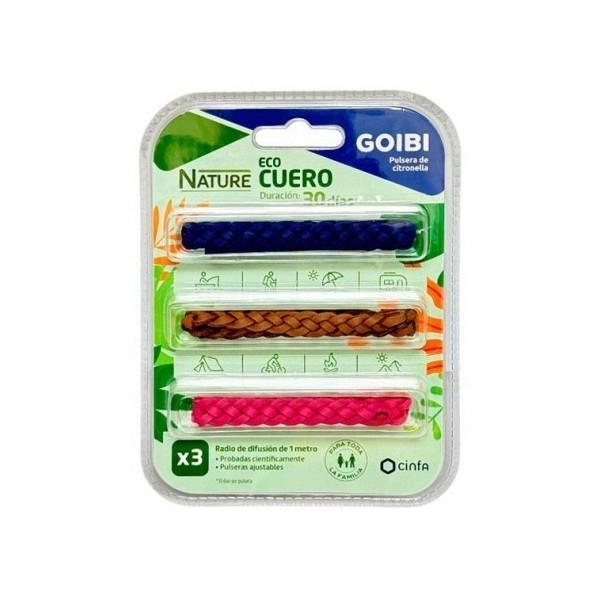 Goibi Pulsera Citronella Eco Cuero 3u